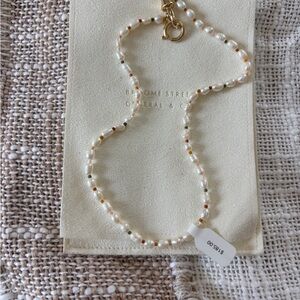 Broom street and co Elegant Pearl Necklace with multi colored Accents